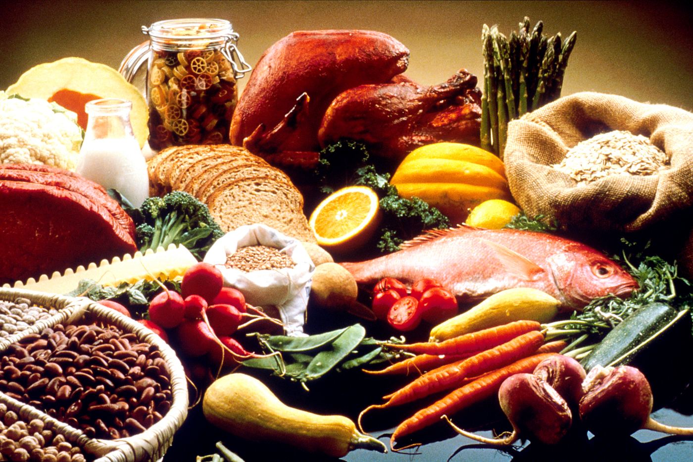A balanced plate of vegetables, grains, and protein